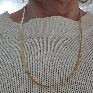 14k solid gold 24" Herringbone chain NWOT